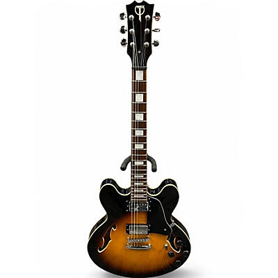 Used Teton DOUBLE CUTAWAY 2 Color Sunburst Hollow Body Electric Guitar
