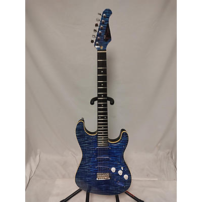 Used Tigress Double Cut Blue Solid Body Electric Guitar