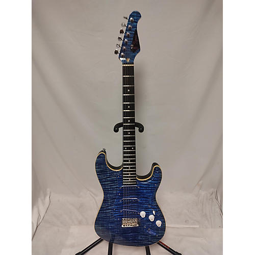Used Tigress Double Cut Blue Solid Body Electric Guitar Blue