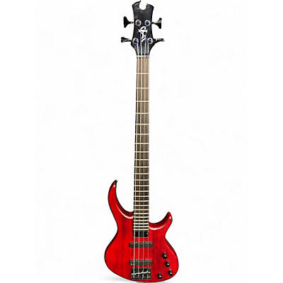 Used Tobias Toby Deluxe IV Crimson Red Trans Electric Bass Guitar