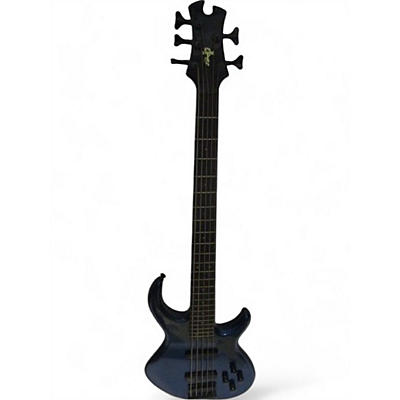 Tobias Used Tobias Toby Pro 5 Blue Ghost Flames Electric Bass Guitar