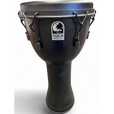 Used Toca Freestlyle Mechanically Tuned Djembe 14 in Black Mamba Djembe
