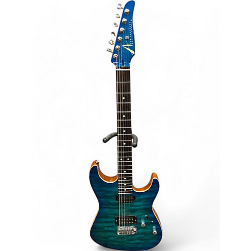 Used Tom Anderson Drop Top Trans Blue Solid Body Electric Guitar Trans Blue