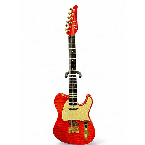 Used Tom Anderson Hollow T Classic Contoured 6120 Orange Hollow Body Electric Guitar 6120 Orange