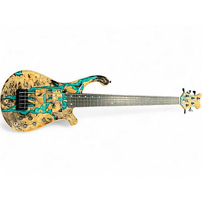 Used Tony Martinson Double Cutaway Fretless Natural Electric Bass Guitar