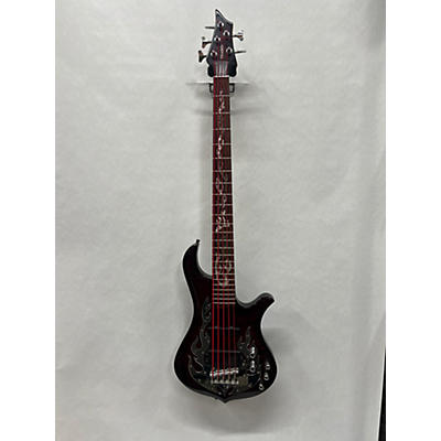 Traben Used Traben Pheonix Trans Red Electric Bass Guitar