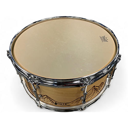Used Treehouse Custom Drum 6.5X14 PLIED MAPLE SNARE W/ CUSTOM MOUNTAIN ART Natural Drum Natural 15