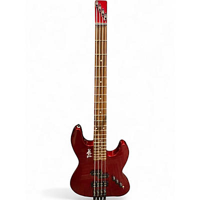 Used Tribe  SF4 Headless Metallica Red Electric Bass Guitar