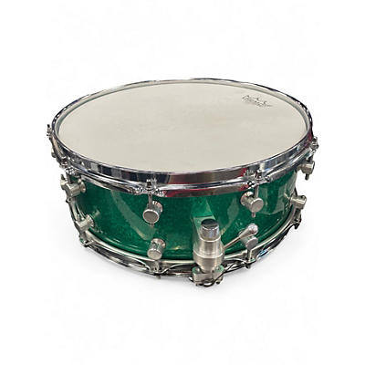 Used Trick 5.5X14 MAPLE SNARE Green Drum