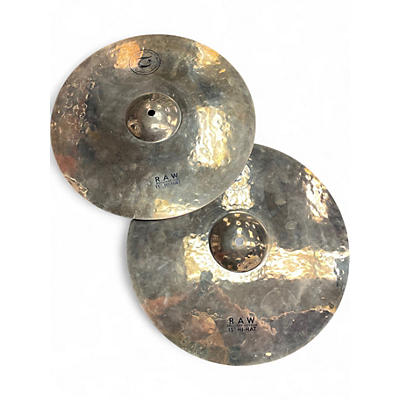 Used Turkish 15in Raw Brilliant Hi Hat Pair Cymbal