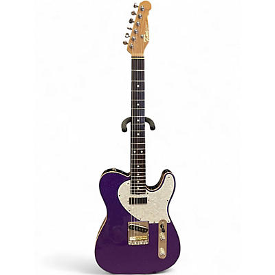 Used Tuttle CUSTOM HOLLOW T PURPLE SPARKLE LACQUER Solid Body Electric Guitar