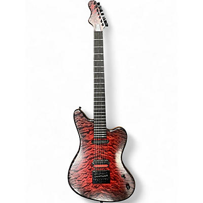 Used Tw Smith Cooper Red Black Burst Solid Body Electric Guitar