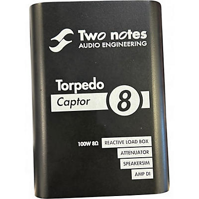 Used Two Notes Audio Engineering Torpedo Captor Loadbox/Attenuator/DI Black 8 Ohm Direct Box