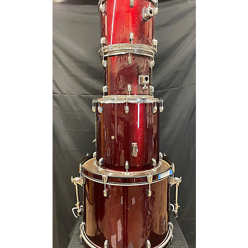 Unbranded Used Unbranded 4 piece 4 Piece Drum Set With Gibbralter Rack Wine Red Drum Kit Wine Red