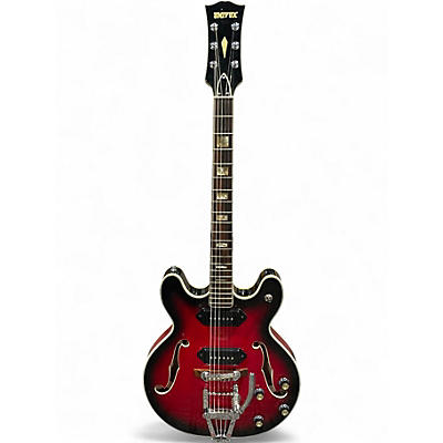 Used Univox U1825 Cherry Sunburst Hollow Body Electric Guitar