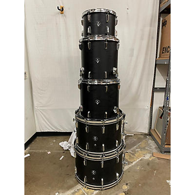 Used VERTICAL Drum Co 5 piece Custom 8 Ply Maple Black Wood Grain Drum Kit