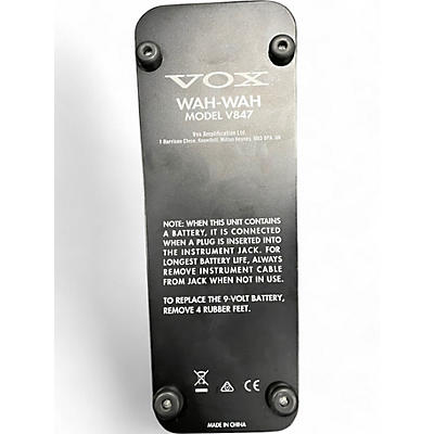 VOX Used VOX V847 Reissue Wah Effect Pedal