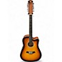 Used Vangoa VGE12-2 2 Tone Sunburst 12 String Acoustic Guitar 2 Tone Sunburst