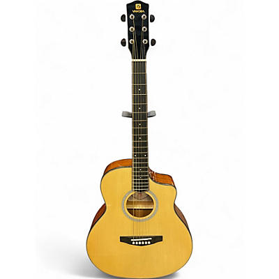 Used Vangoa v100ce Natural Acoustic Electric Guitar