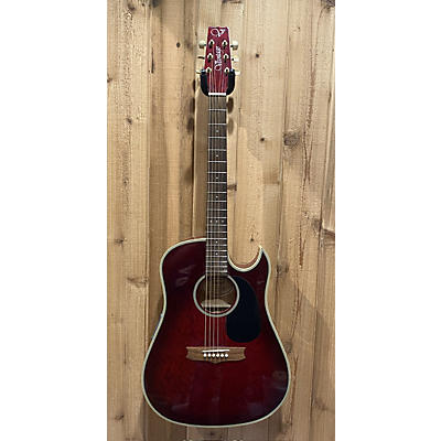 Vantage Used Vantage VST60CE Red Acoustic Electric Guitar