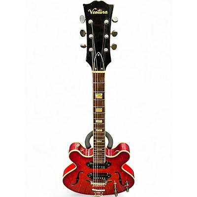 Used Ventura ES-Style Red Hollow Body Electric Guitar