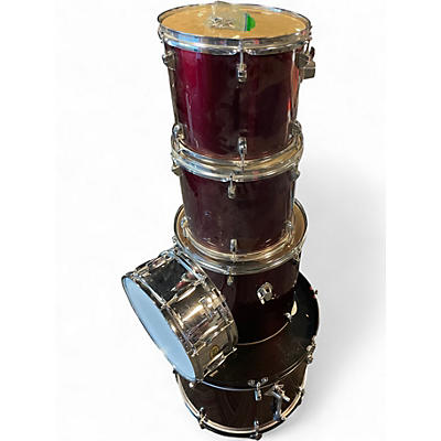 Used Verve 5 Piece 5 PIECE DRUMSET Burgundy Drum Kit
