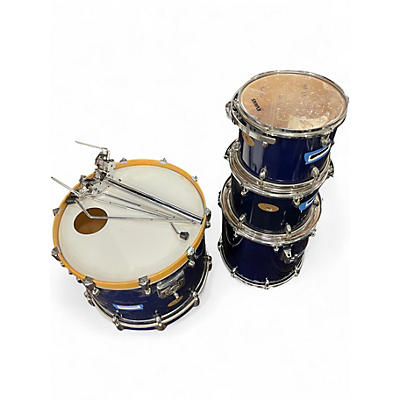 Used Vintage 4 Piece Premier Blue Drum Kit