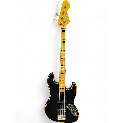 Used Vintage Icon Series VJ74 Worn Black Electric Bass Guitar Worn Black