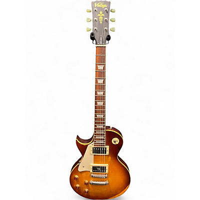 Used Vintage Icon V100 Left Handed Vintage Burst Distressed Solid Body Electric Guitar