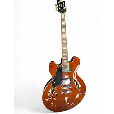 Used Vintage LVSA500W Brown Hollow Body Electric Guitar