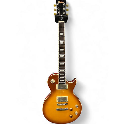 Used Vintage V-100 Lemon Drop 2 Tone Sunburst Solid Body Electric Guitar 2 Tone Sunburst