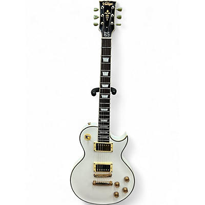 Used Vintage V100 Arctic White Solid Body Electric Guitar
