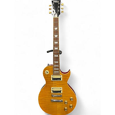 Used Vintage V100AFD Paradise Amber Solid Body Electric Guitar