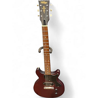 Used Vintage V130 Satin Red Solid Body Electric Guitar