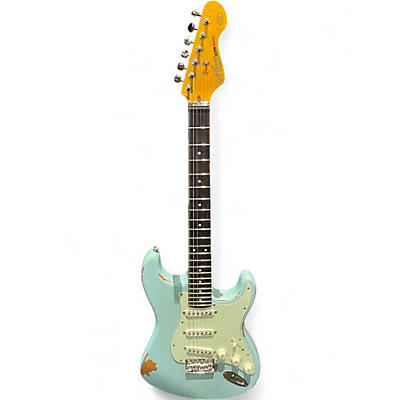 Used Vintage V6 Blue Solid Body Electric Guitar