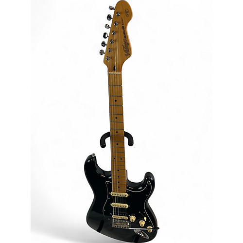 Used Vintage V6 Reissue Black Solid Body Electric Guitar Black