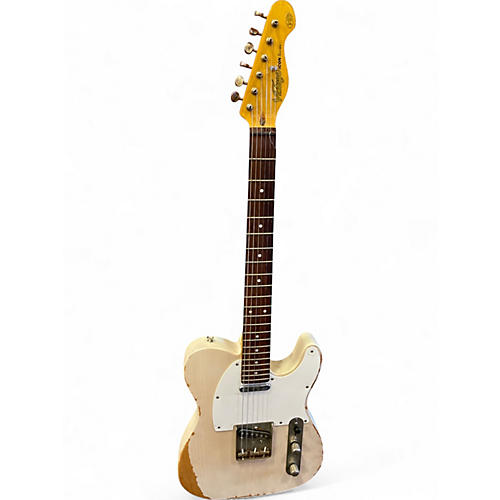 Used Vintage V62 WHITE DISTRESSED Solid Body Electric Guitar WHITE DISTRESSED