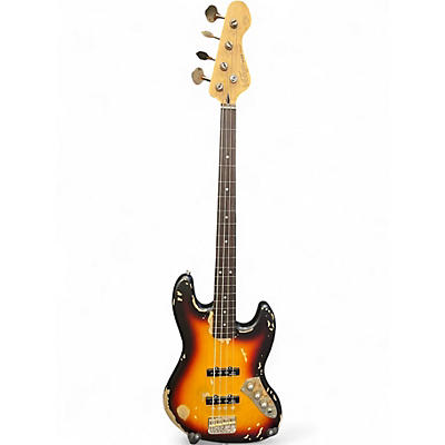 Used Vintage VJ74 3 Tone Sunburst Electric Bass Guitar