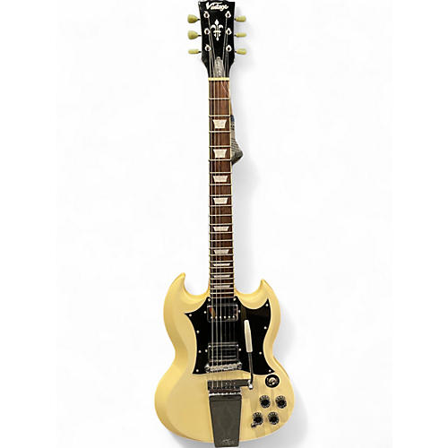 Used Vintage VS6GO Antique White Solid Body Electric Guitar Antique White