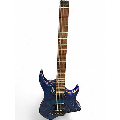 Used Volgoa GTWT-01 Blue Burl Solid Body Electric Guitar