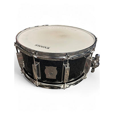 Used WFLIII Drums 6.5X14 Aluminum 6.5 x 14 Snare w/ Trick throwoff and WFL Hardware Black Galaxy Sparkle Drum