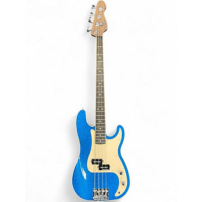 Used Warmoth P-style custom build Blue Sparkle Electric Bass Guitar