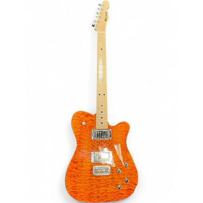 Used Warmoth T TYPE ORANGE FLAME Solid Body Electric Guitar