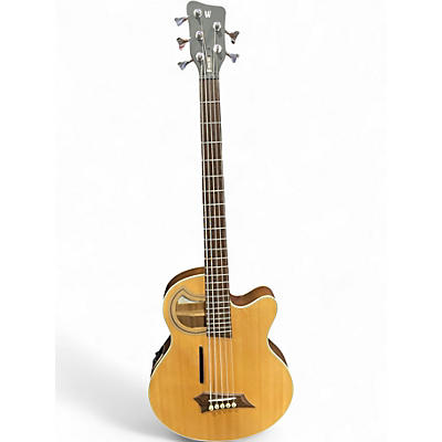 Used Warwick Alien 5 String Acoustic Electric Natural Acoustic Bass Guitar