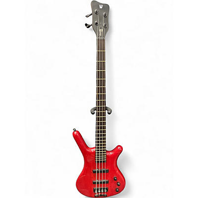 Used Warwick Corvette 4 String Trans Crimson Red Electric Bass Guitar