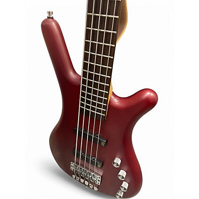 Used Warwick Corvette 5 String Rockbass Satin Red Electric Bass Guitar