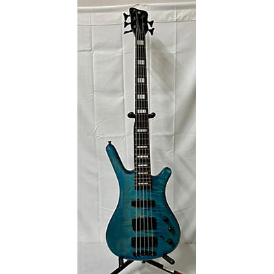 Warwick Used Warwick Corvette Double Buck 5 String Trans Blue Electric Bass Guitar