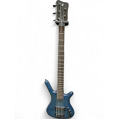 Used Warwick FNA Jazzman 5 String Blue Electric Bass Guitar