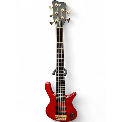Used Warwick Streamer LX 5 String Worn Red Electric Bass Guitar