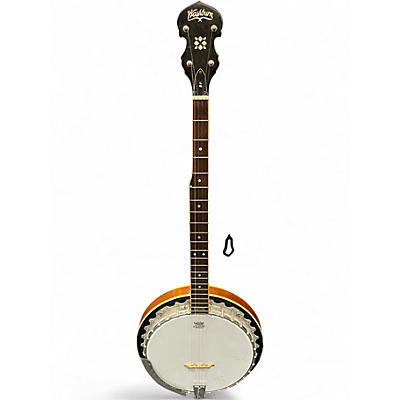 Used Washburn B9 5 String Vintage Natural Banjo